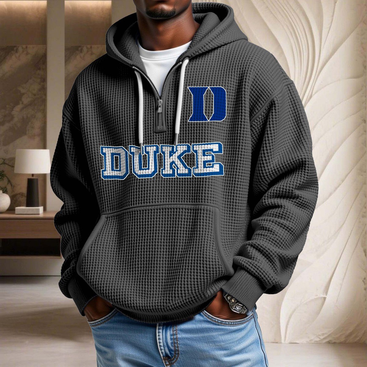 Sweat à capuche en maille gaufrée Duke Blue Devils – Image 2