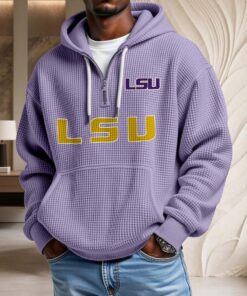 Sweat à capuche en maille gaufrée Lsu Tigers