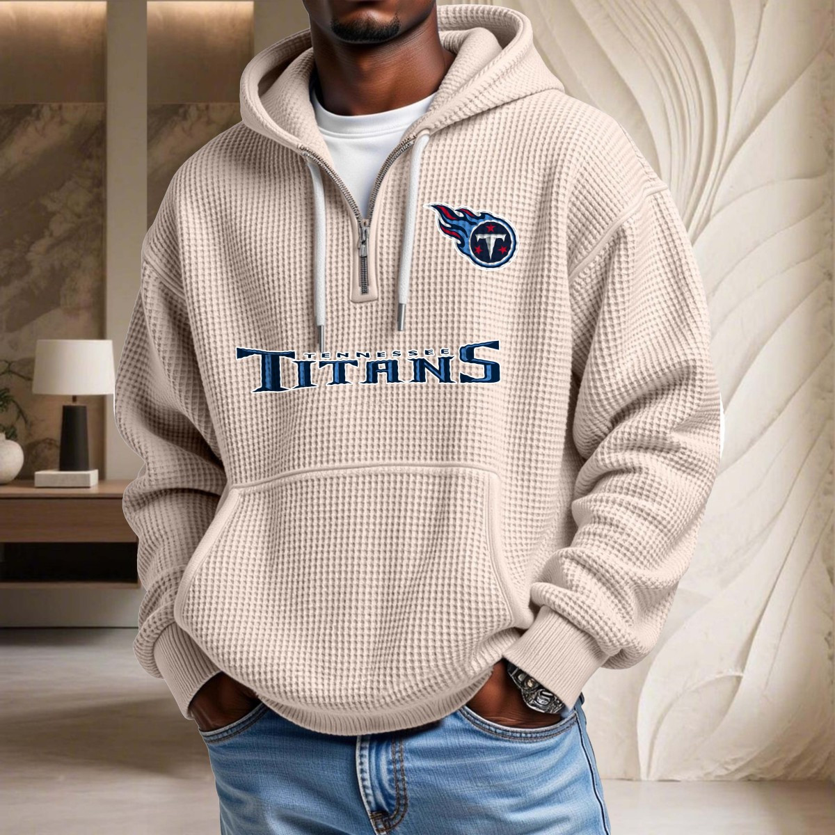 Sweat à capuche en maille gaufrée Tennessee Titans – Image 5