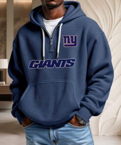 Sweat à capuche en maille gaufrée New York Giants