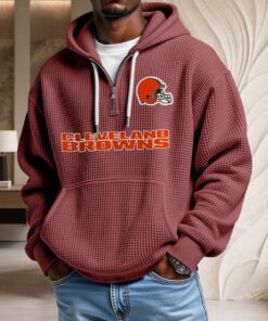 Sweat à capuche en maille gaufrée Cleveland Browns