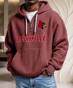 Sweat à capuche en maille gaufrée Louisville Cardinals