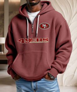 Sweat à capuche en maille gaufrée San Francisco 49ers