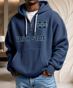 Sweat à capuche en maille gaufrée Utah State Aggies