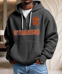 Sweat à capuche en maille gaufrée Syracuse Orange
