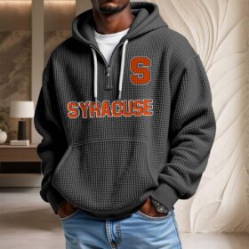 Sweat à capuche en maille gaufrée Syracuse Orange
