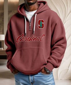 Sweat à capuche en maille gaufrée Stanford Cardinal