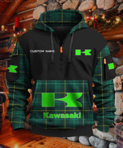 Sweat à capuche à demi-zip Kawasaki