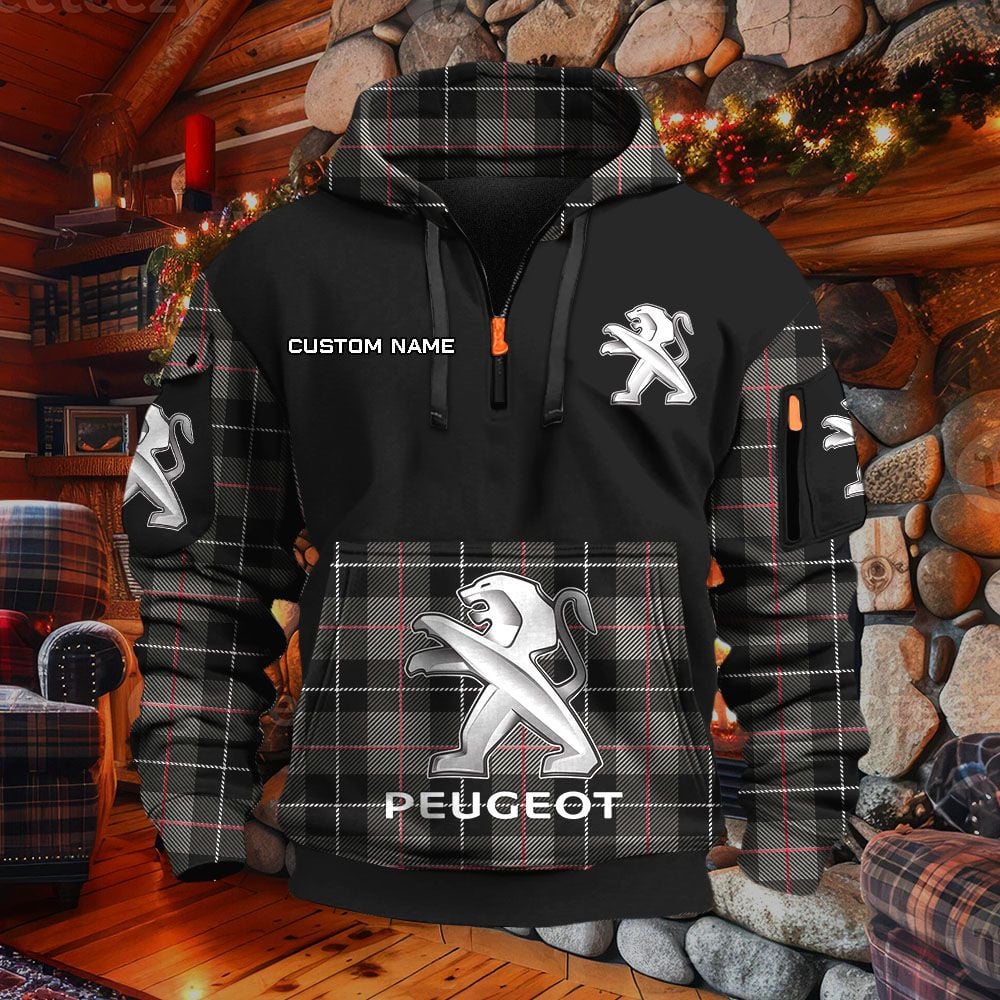 Sweat à capuche à demi-zip Peugeot – Image 2