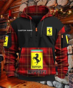 Sweat à capuche à demi-zip Ferrari