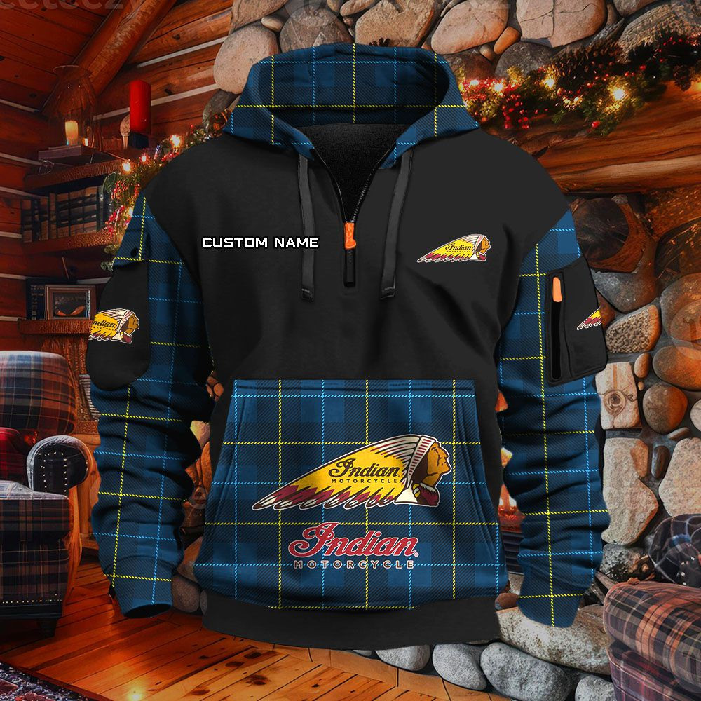 Sweat à capuche à demi-zip Indian Motorcycle – Image 2