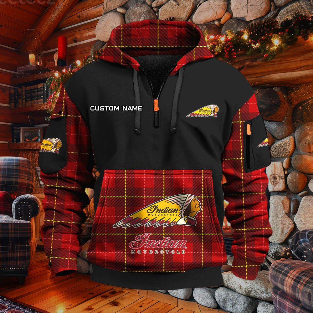 Sweat à capuche à demi-zip Indian Motorcycle – Image 3