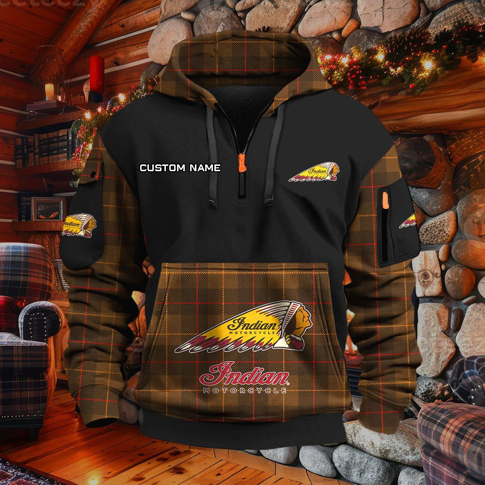 Sweat à capuche à demi-zip Indian Motorcycle – Image 4