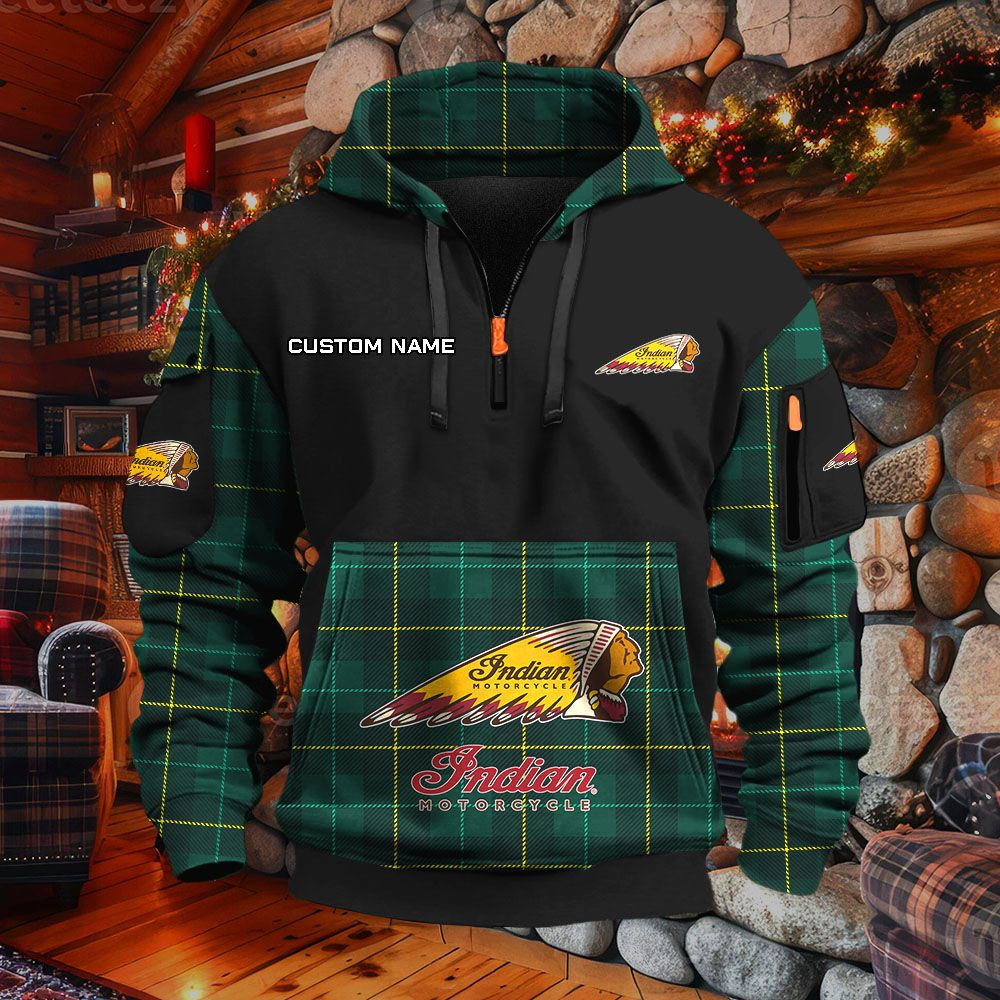 Sweat à capuche à demi-zip Indian Motorcycle – Image 5