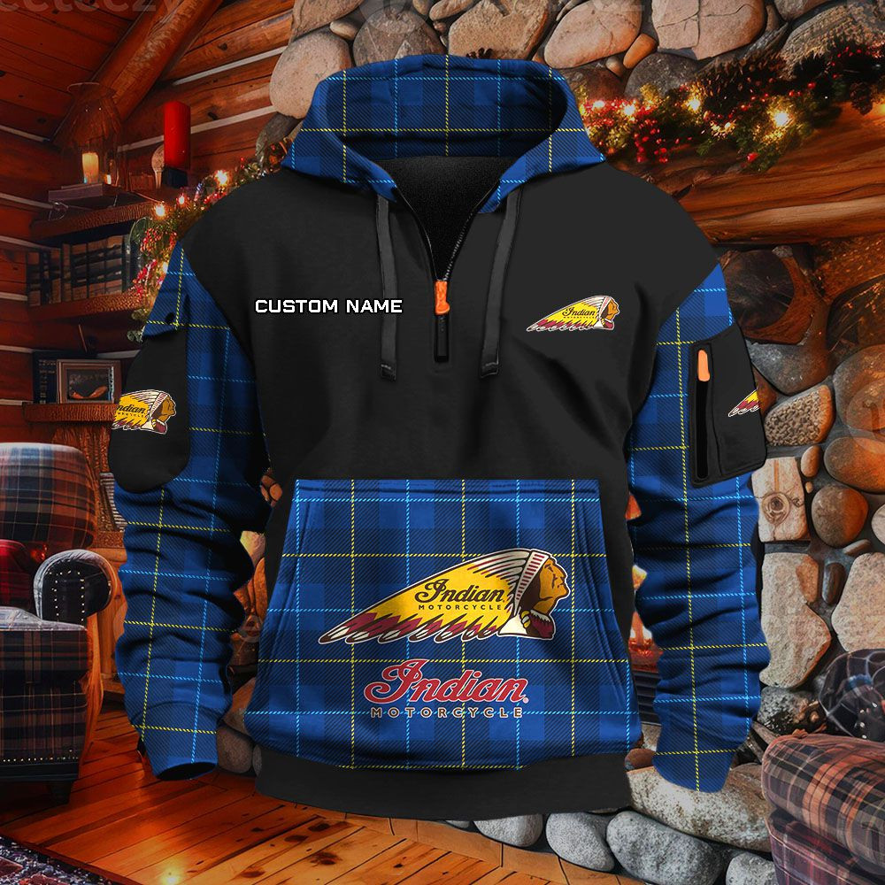 Sweat à capuche à demi-zip Indian Motorcycle – Image 6