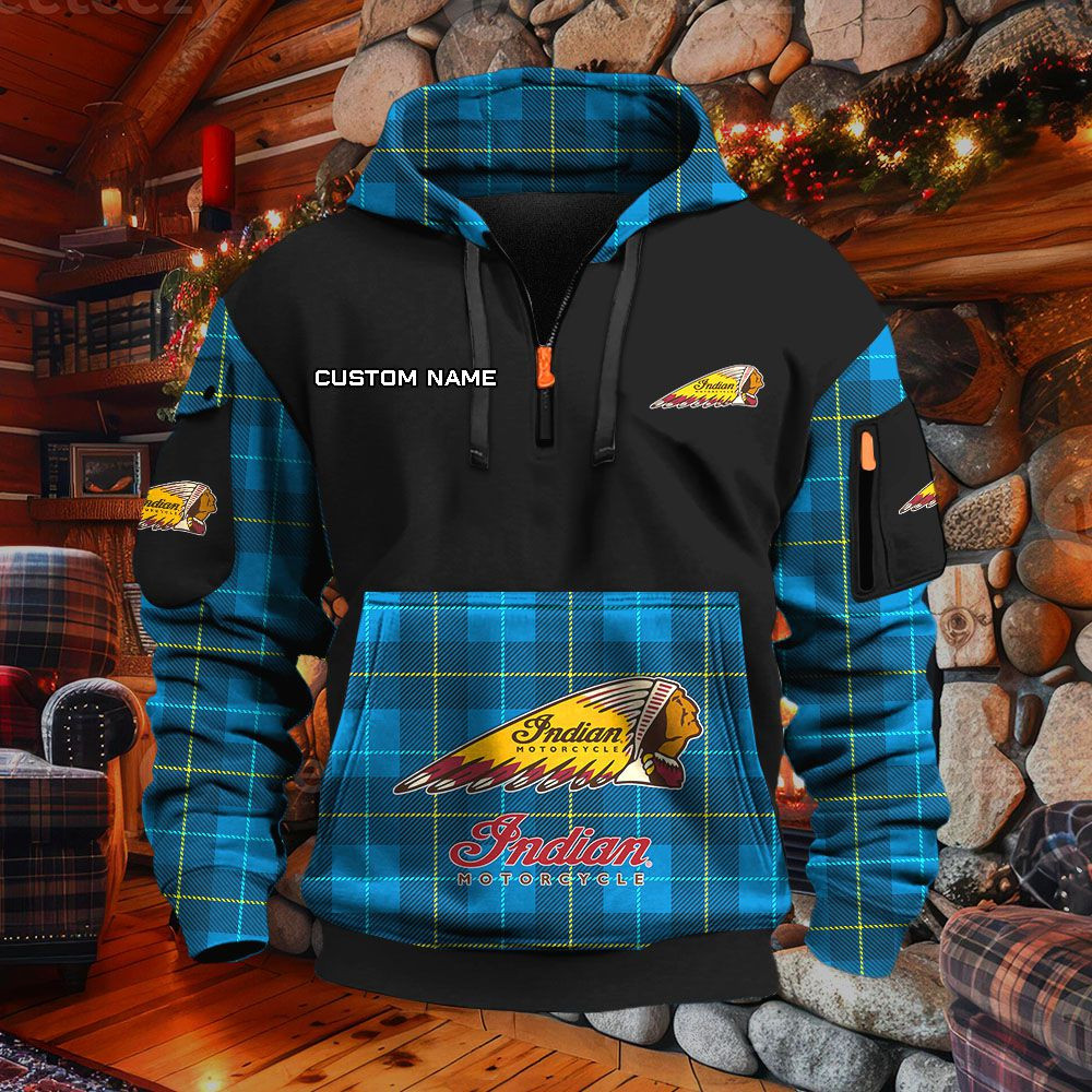 Sweat à capuche à demi-zip Indian Motorcycle – Image 7