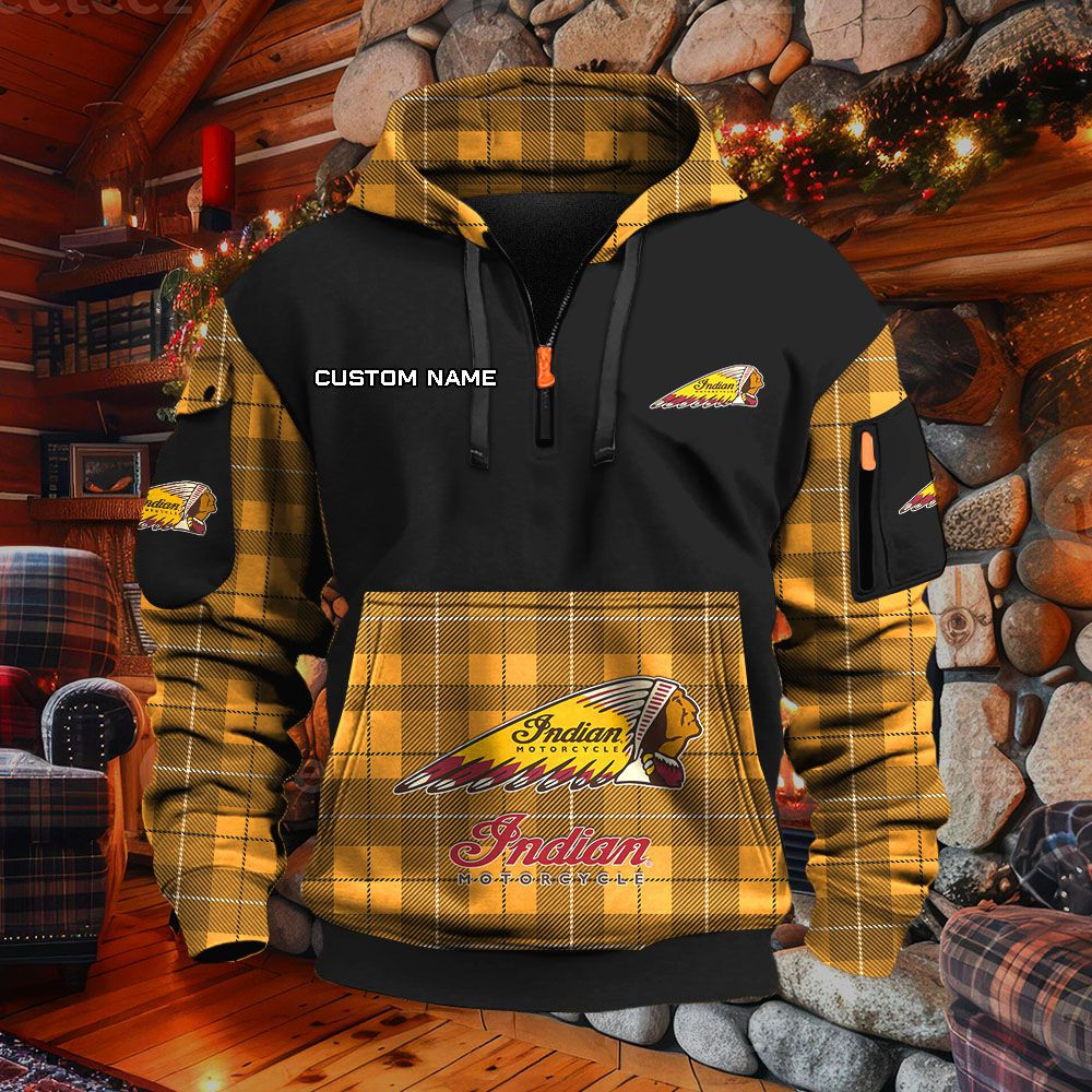 Sweat à capuche à demi-zip Indian Motorcycle – Image 9