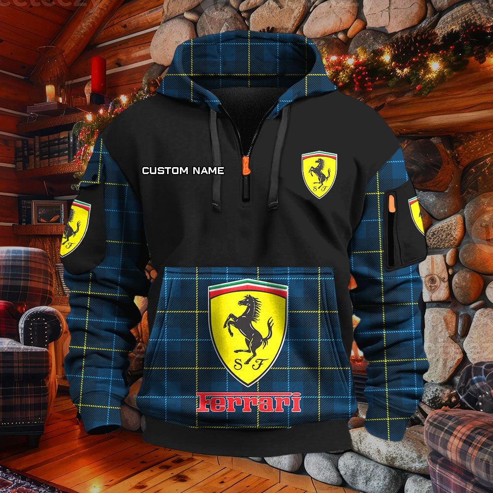 Sweat à capuche à demi-zip Ferrari – Image 3