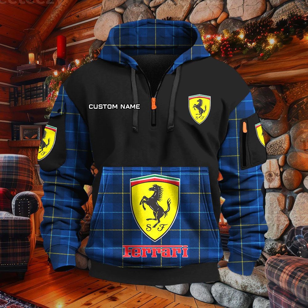 Sweat à capuche à demi-zip Ferrari – Image 6