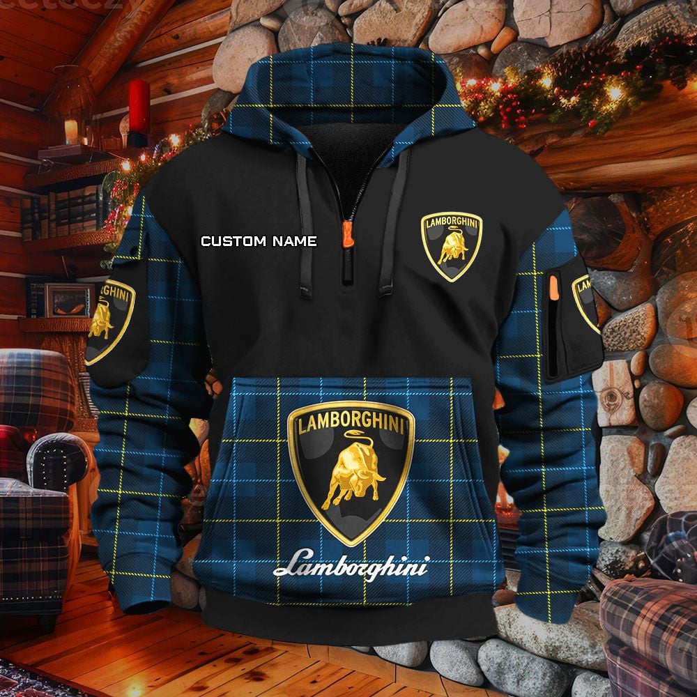 Sweat à capuche à demi-zip Lamborghini – Image 2