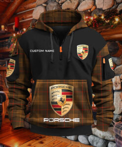 Sweat à capuche à demi-zip Porsche
