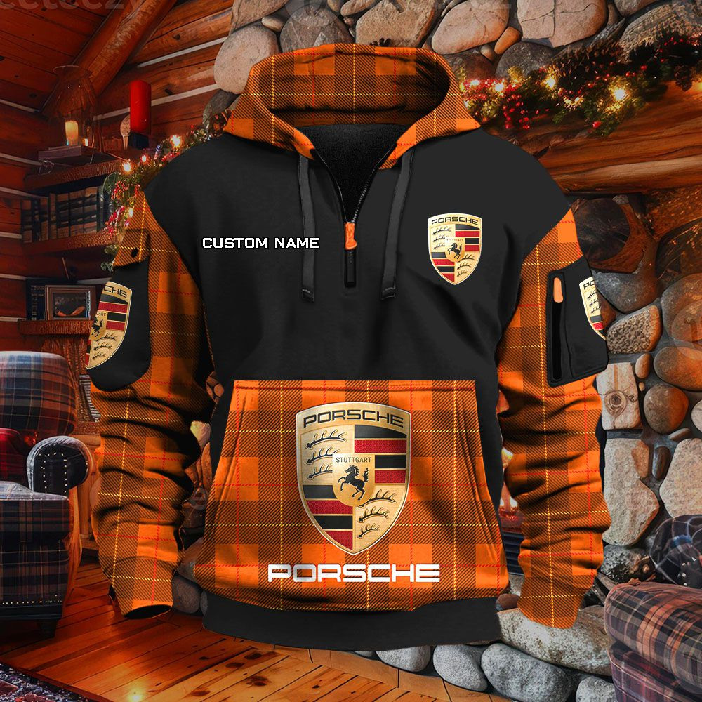 Sweat à capuche à demi-zip Porsche – Image 8