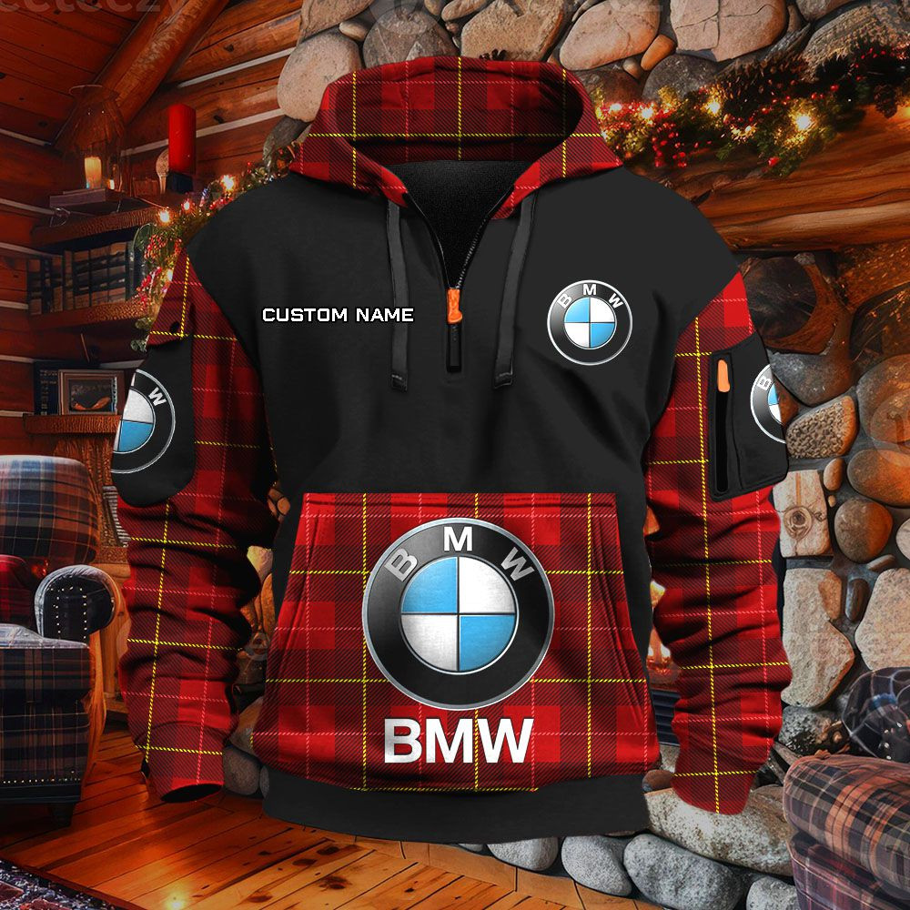 Sweat à capuche à demi-zip BMW Car – Image 3