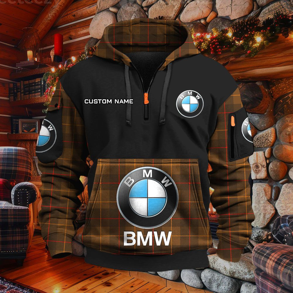 Sweat à capuche à demi-zip BMW Car – Image 4