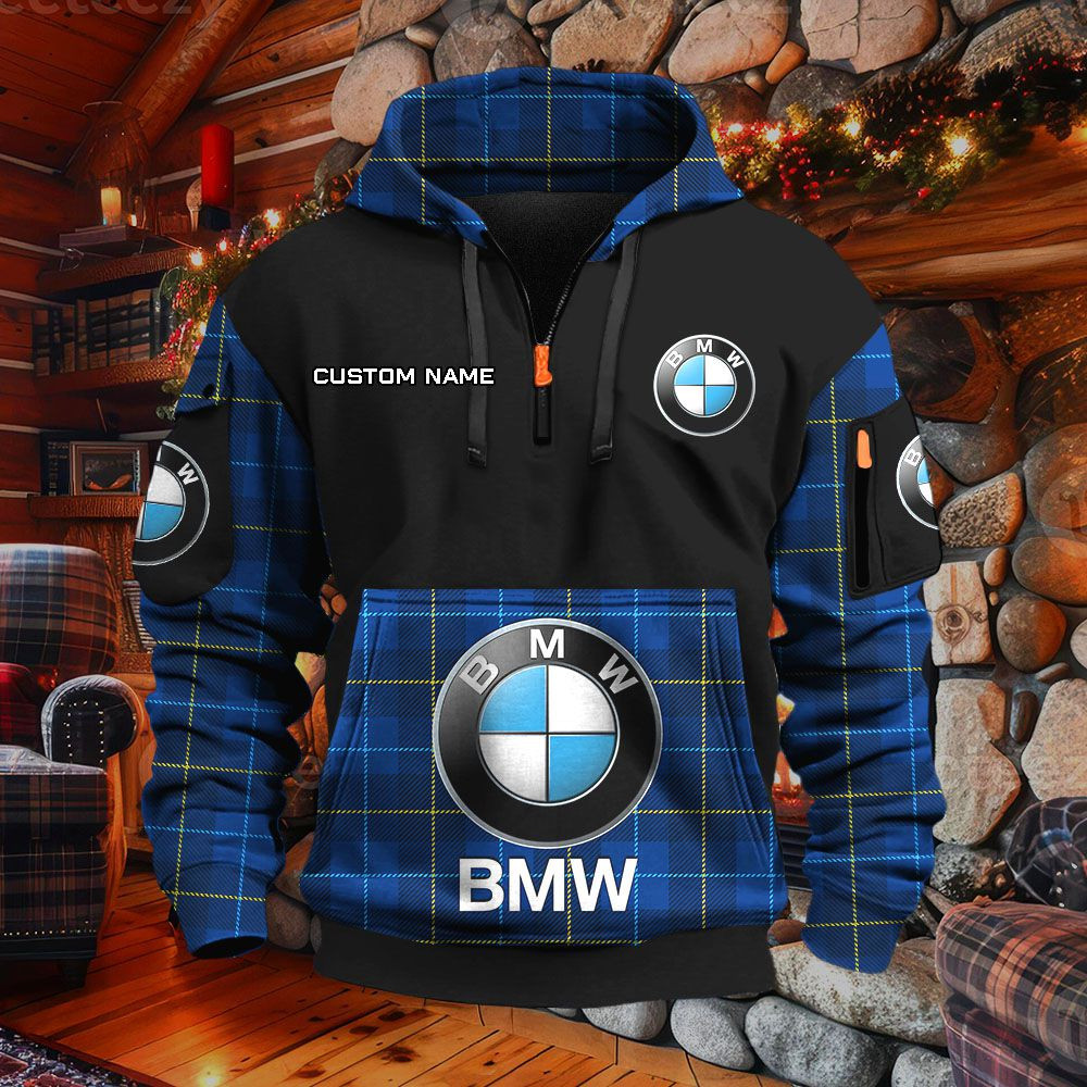 Sweat à capuche à demi-zip BMW Car – Image 6