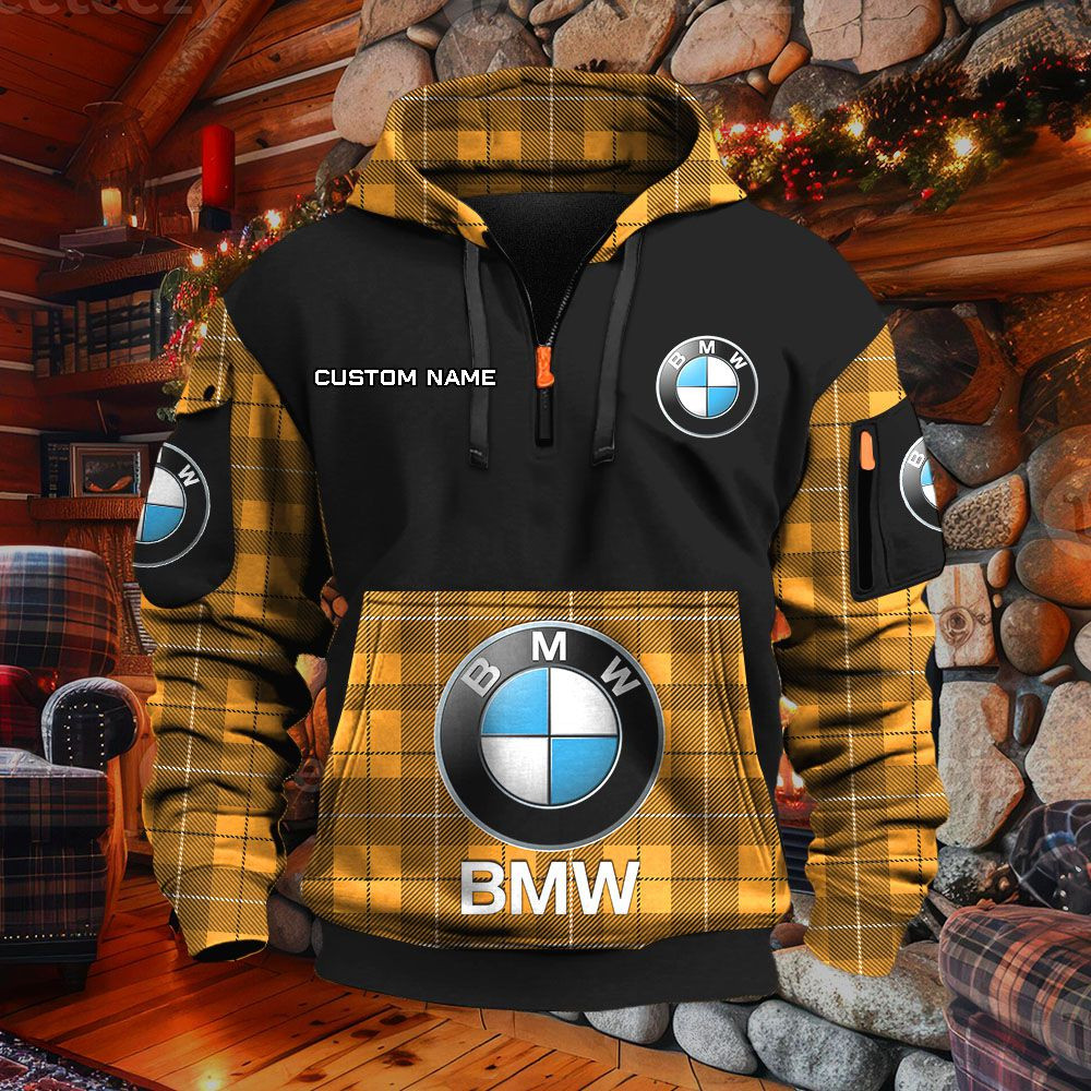 Sweat à capuche à demi-zip BMW Car – Image 9