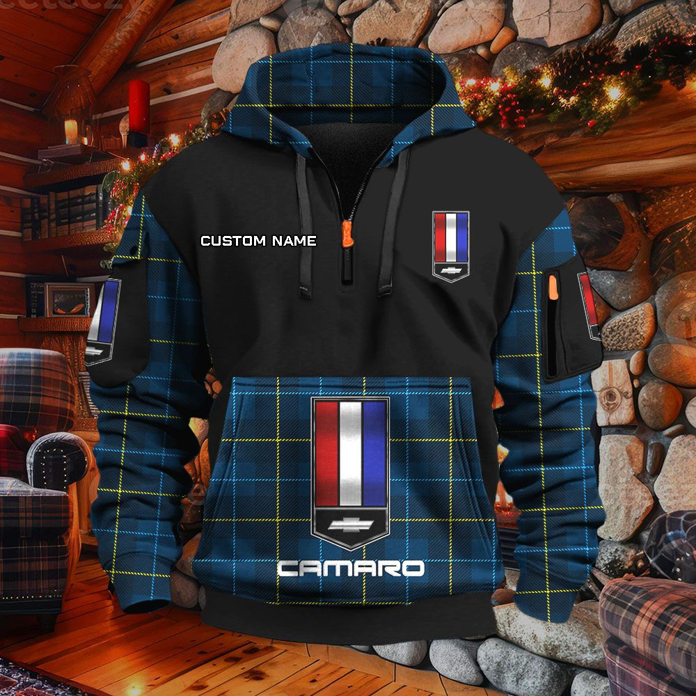 Sweat à capuche à demi-zip Chevrolet Camaro – Image 3