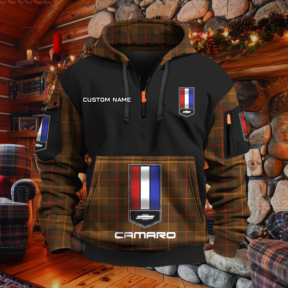 Sweat à capuche à demi-zip Chevrolet Camaro – Image 5