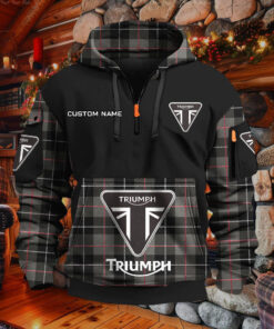 Sweat à capuche à demi-zip Triumph Motorcycles
