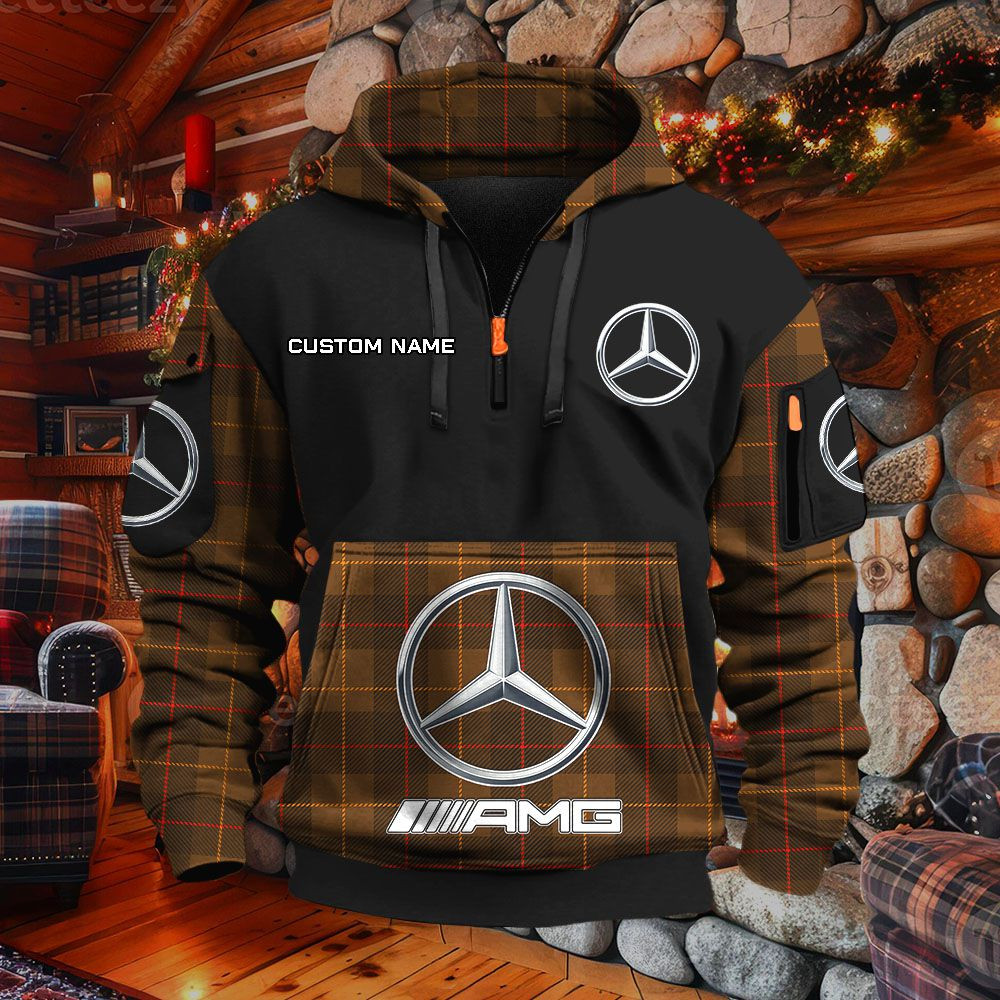 Sweat à capuche à demi-zip Mercedes-AMG – Image 4