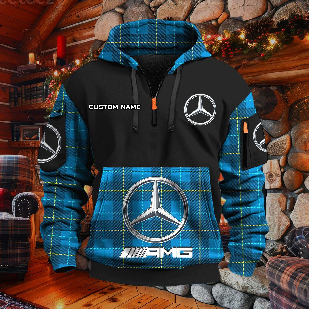Sweat à capuche à demi-zip Mercedes-AMG – Image 7