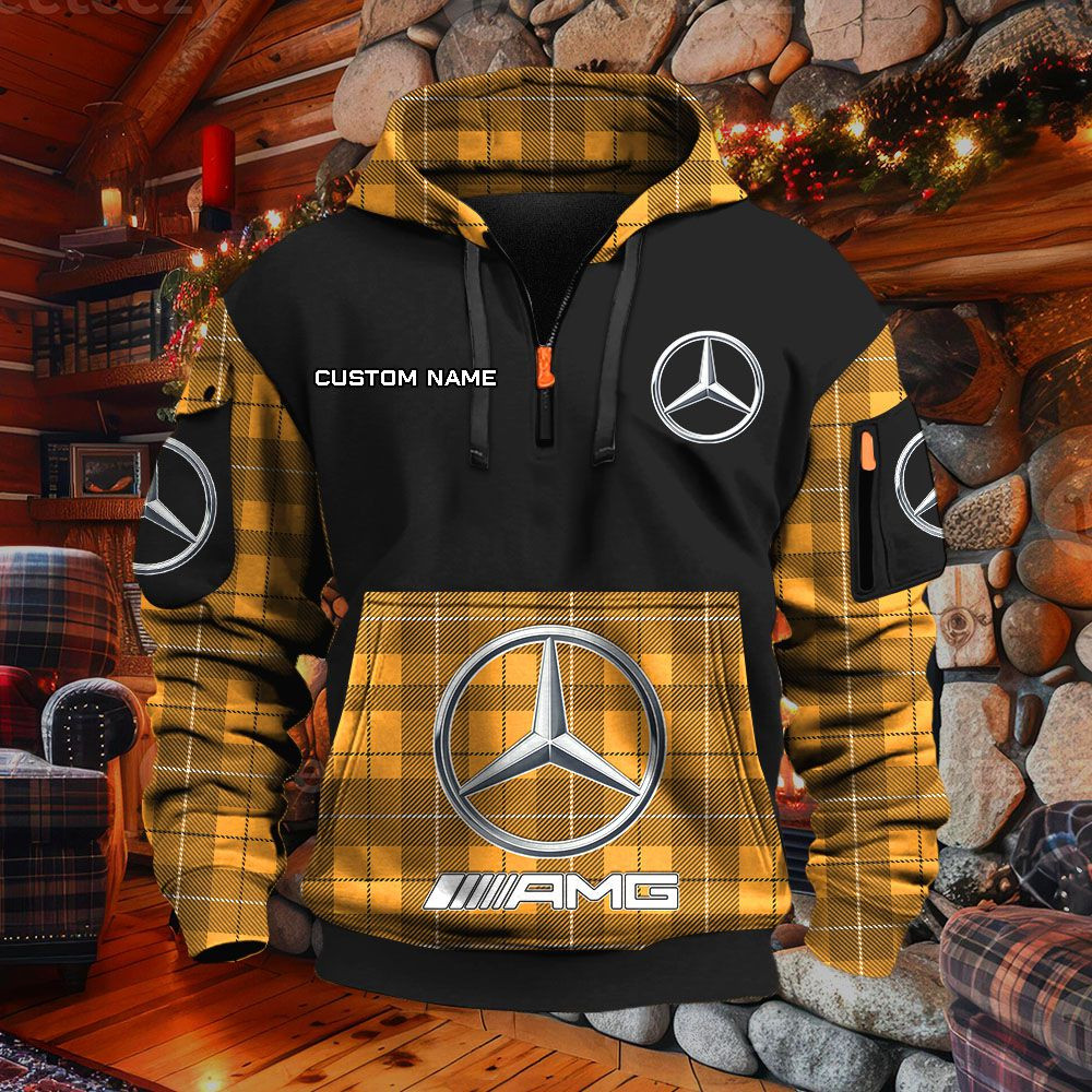 Sweat à capuche à demi-zip Mercedes-AMG – Image 9