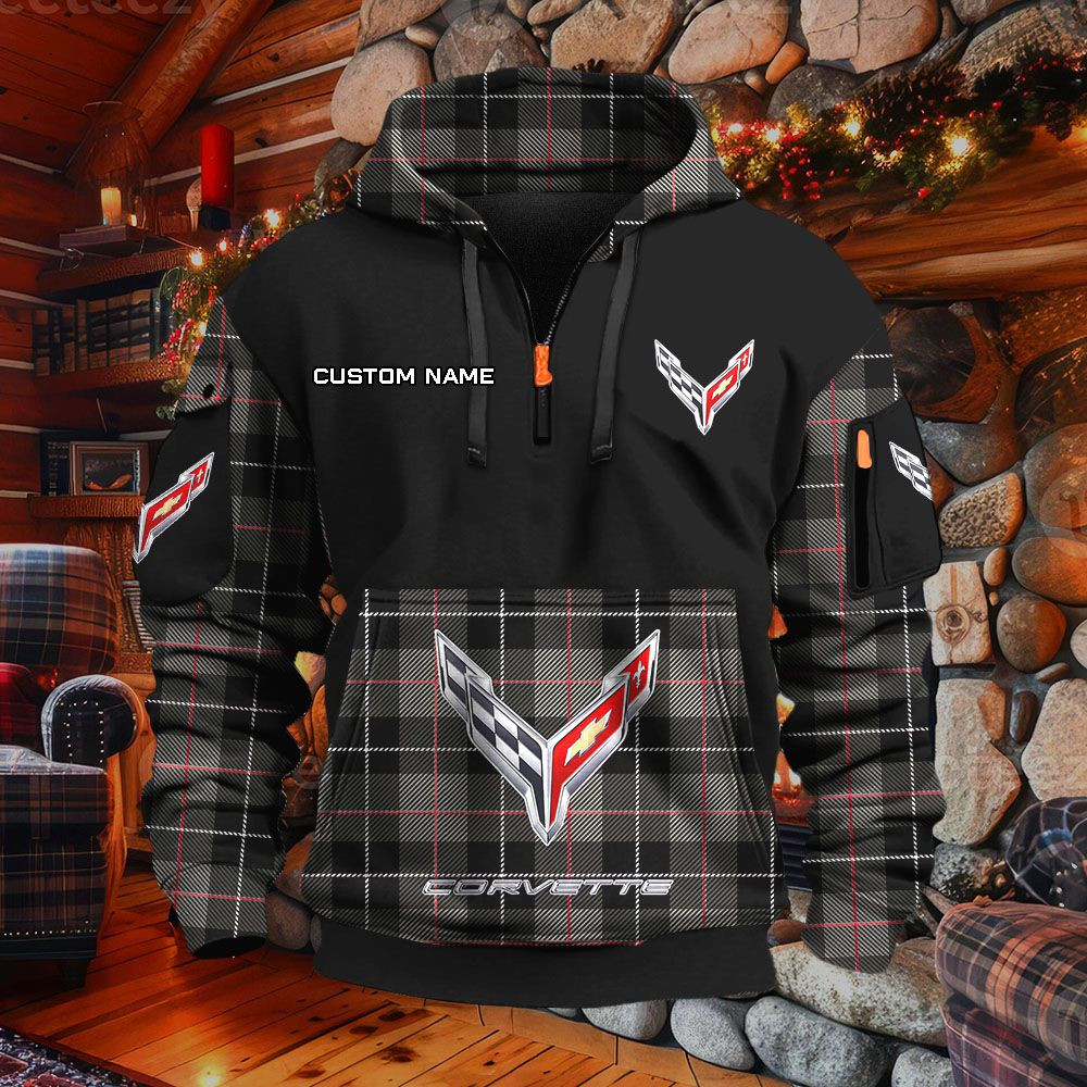 Sweat à capuche à demi-zip Chevrolet Corvette – Image 2