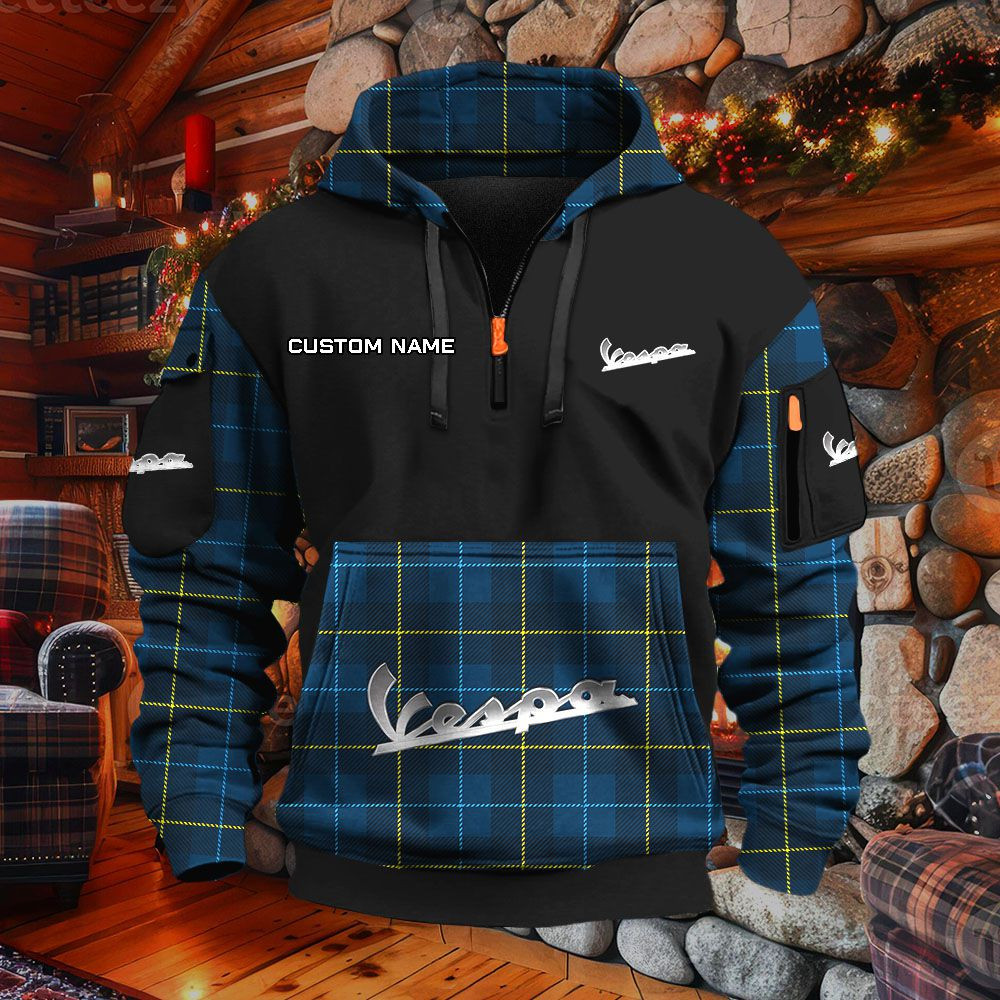 Sweat à capuche à demi-zip Vespa – Image 3