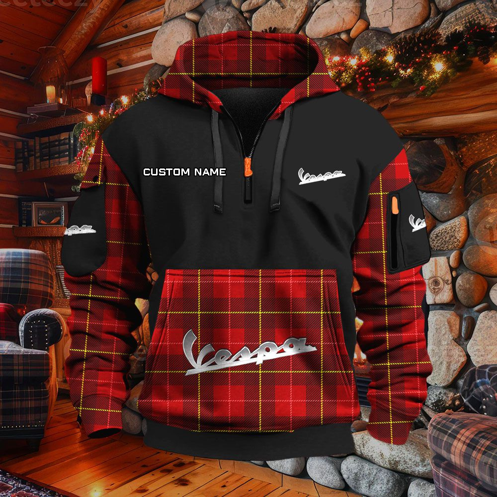 Sweat à capuche à demi-zip Vespa – Image 4