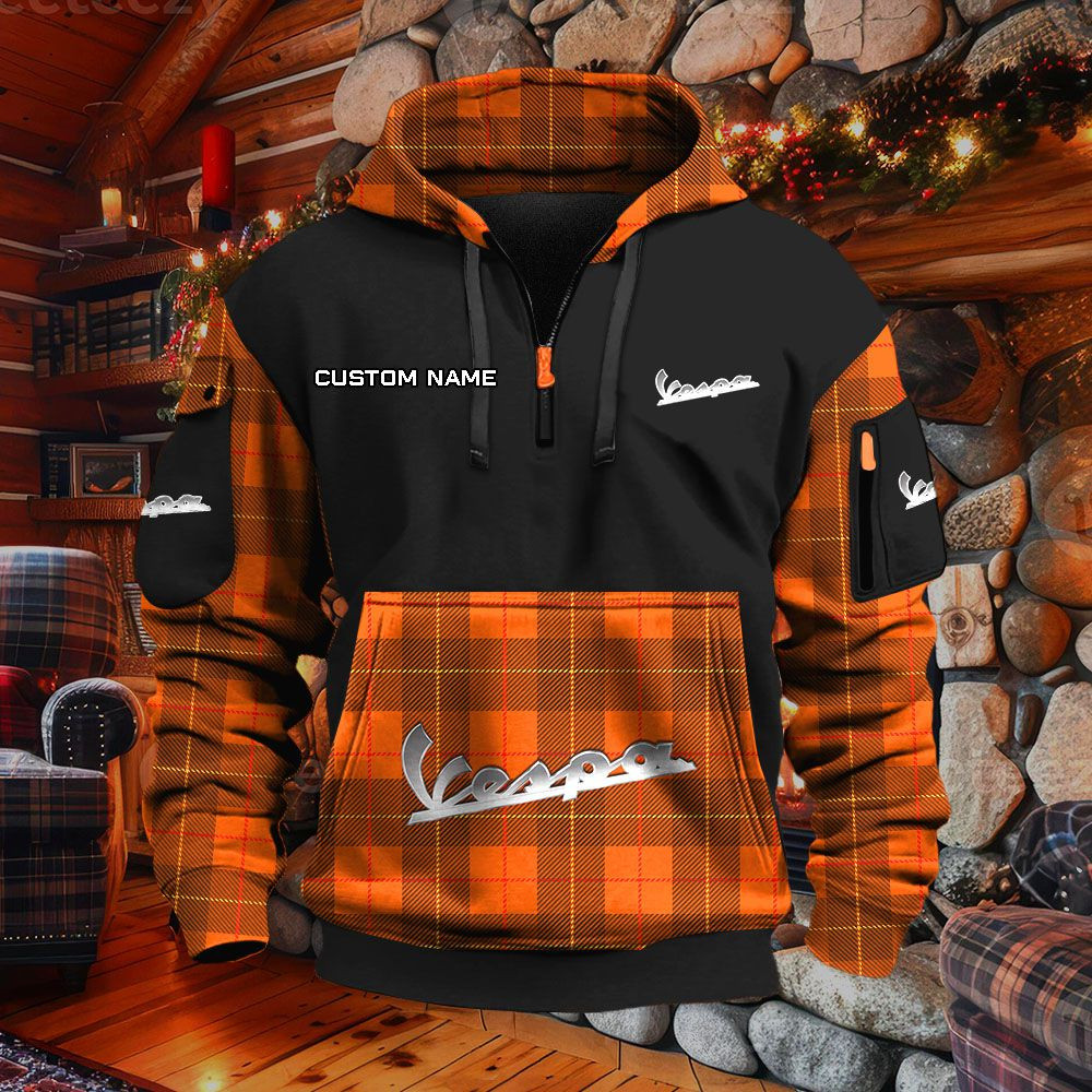 Sweat à capuche à demi-zip Vespa – Image 8