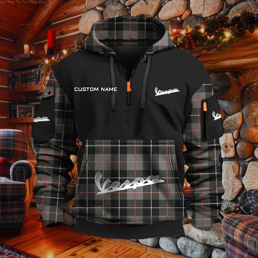 Sweat à capuche à demi-zip Vespa – Image 2