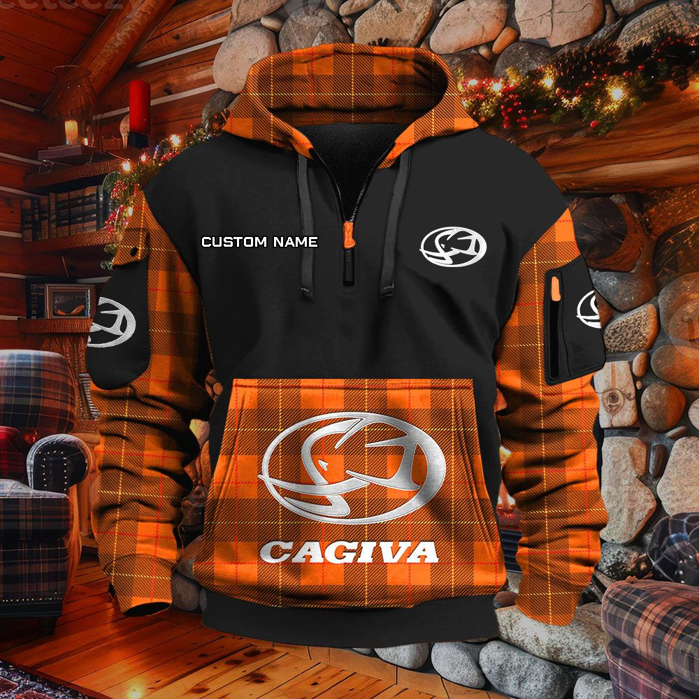 Sweat à capuche à demi-zip Cagiva Motorcycles – Image 8