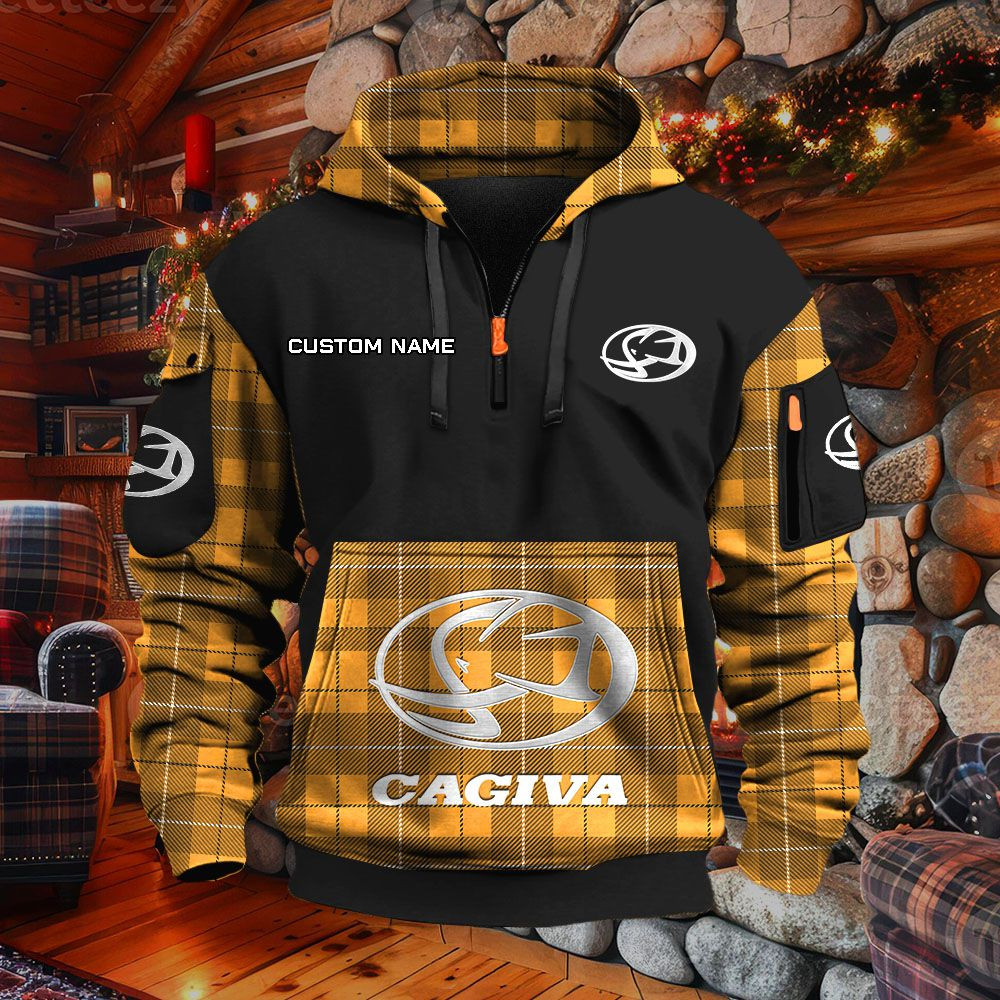 Sweat à capuche à demi-zip Cagiva Motorcycles – Image 9