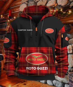 Sweat à capuche à demi-zip Moto Guzzi