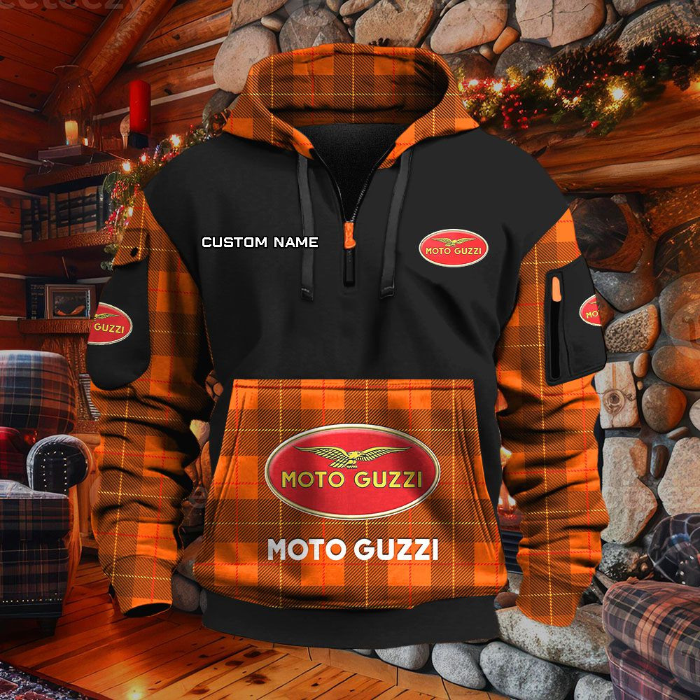Sweat à capuche à demi-zip Moto Guzzi – Image 8