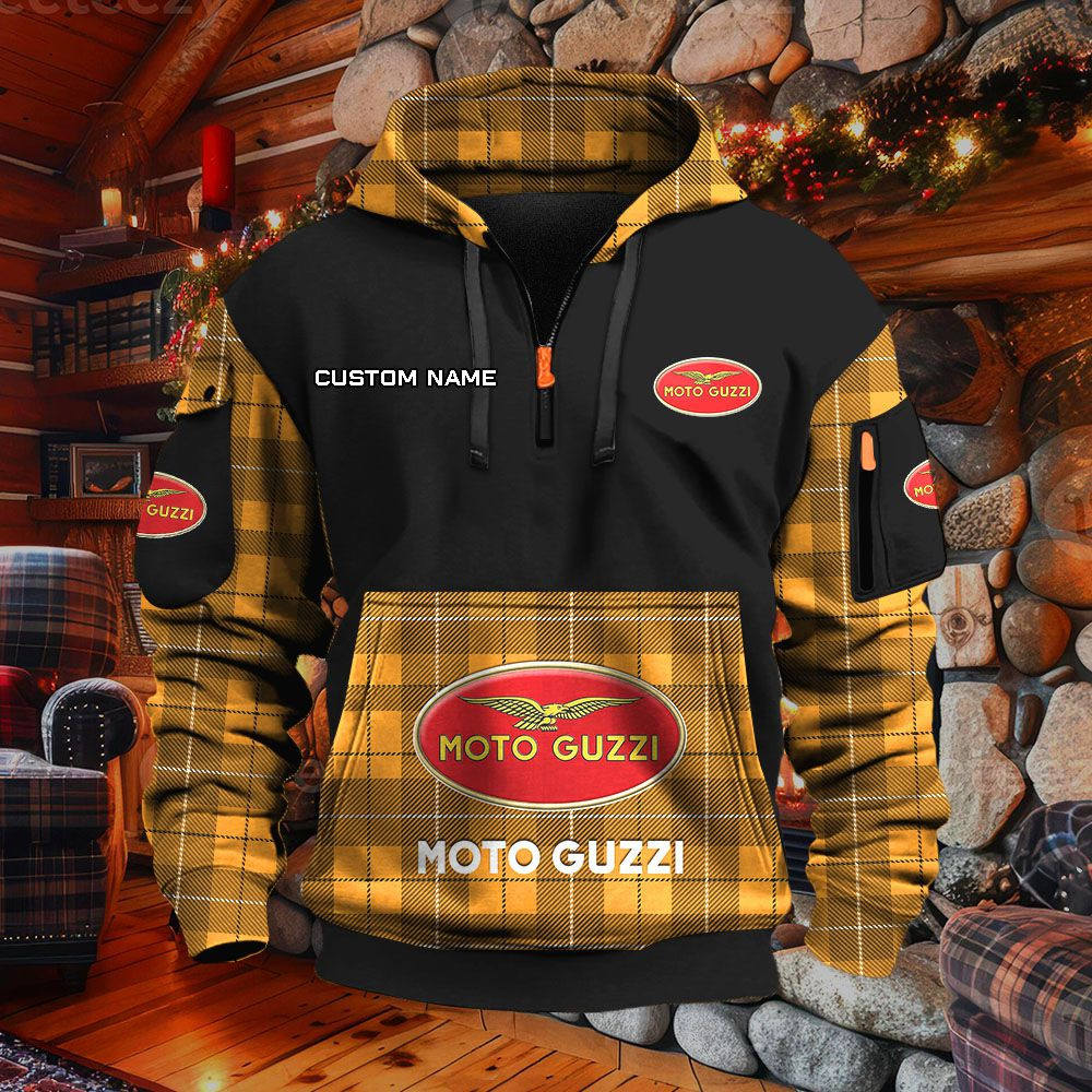 Sweat à capuche à demi-zip Moto Guzzi – Image 9