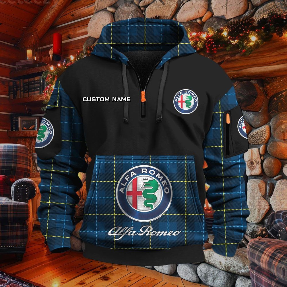 Sweat à capuche à demi-zip Alfa Romeo – Image 4