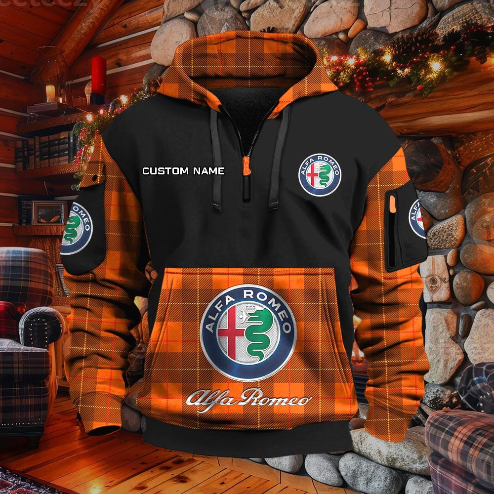 Sweat à capuche à demi-zip Alfa Romeo – Image 8