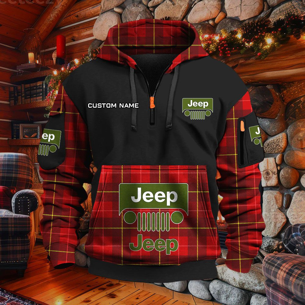 Sweat à capuche à demi-zip Jeep – Image 3