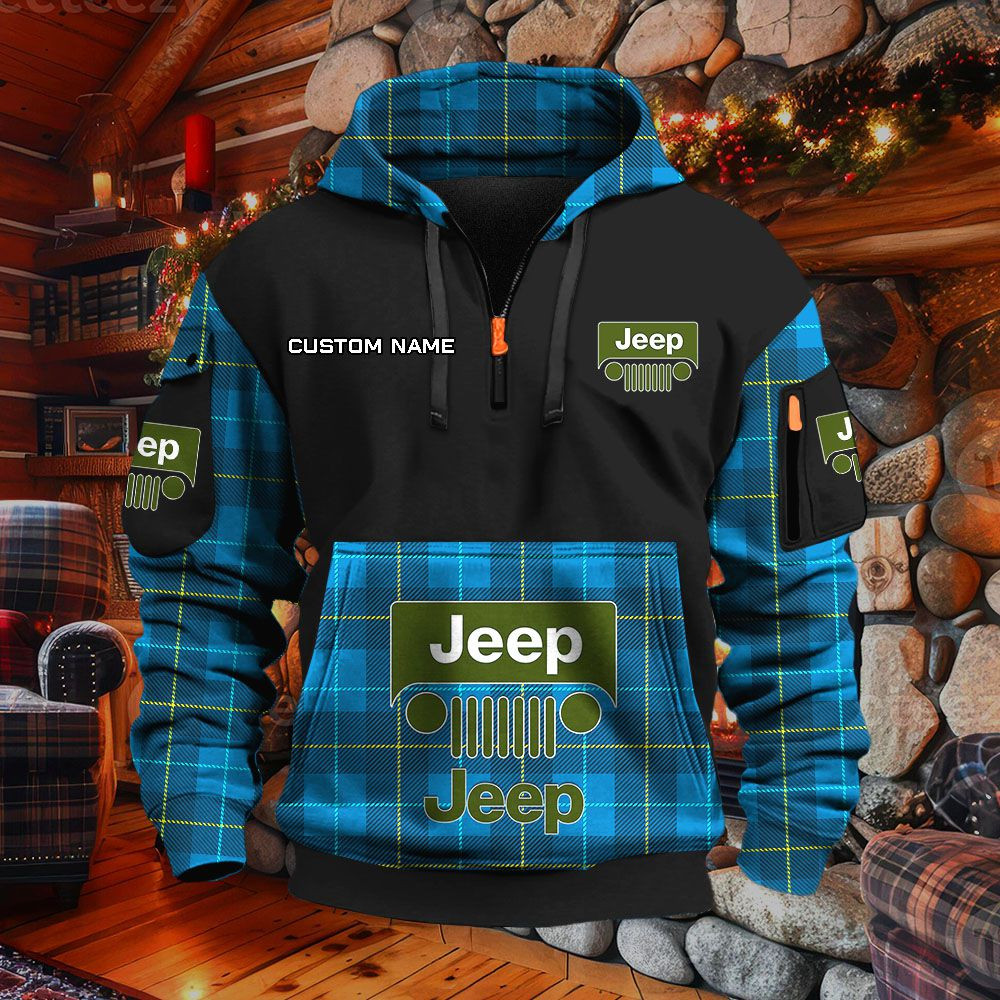 Sweat à capuche à demi-zip Jeep – Image 7